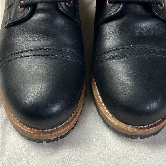 Patina - Women's Black Lace-Up Leather Ankle Boots with Contrasting Welt - Picture 4 of 9